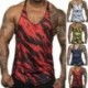 Fehér szín - Férfi felsők Ujjatlan ing Férfi Body Building Tank Top Futó Fitness Ruházat Férfi Sportruházat Mellények
