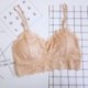 Szín: meztelen - Női szexi Crop Tops Melltartó csipke cső felső Női utcai viselet Seamless Hollow Melltartó Camisole Top