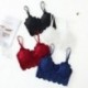 Szín: meztelen - Női szexi Crop Tops Melltartó csipke cső felső Női utcai viselet Seamless Hollow Melltartó Camisole Top