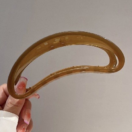 Szín: kávé - 13 cm-es nagy Félhold Női Hajköröm Elegáns Akril Hajkarom Clipek Rák Műanyag Barrettes Hajtűk Lányok