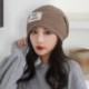 Fekete szín - Koreai gyapjú uniszex kötött sapkák női téli cső koponyasapka elasztikus koponyák sapkák sapka HIP HOP