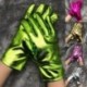 Szín: kék - Szexi fekete ezüst arany színű PU kesztyű Női punk stílus Full Finger kesztyű Clubwear Party Cosplay