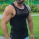 Szín: barna - Férfi hálós felsők Ujjatlan ingek Egyszínű izommellény Alsóingek O-nyakú Slim Fit Gym póló