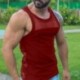 Szín: zöld - Férfi hálós felsők Ujjatlan ingek Egyszínű izommellény Alsóingek O-nyakú Slim Fit Gym póló