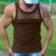 Szín: zöld - Férfi hálós felsők Ujjatlan ingek Egyszínű izommellény Alsóingek O-nyakú Slim Fit Gym póló