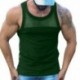 Szín: zöld - Férfi hálós felsők Ujjatlan ingek Egyszínű izommellény Alsóingek O-nyakú Slim Fit Gym póló