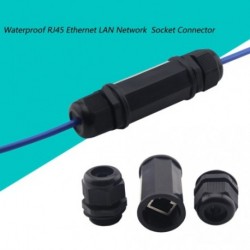 8 Core Vízálló RJ45 8P8C Ethernet LAN Hálózati csatlakozóaljzat csatlakozó fekete IP68