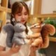 Szín: narancs - 25 cm-es Kawaii mókus plüss játékok Többszínű szimuláció állatbabák, kitömött puha mókus otthoni