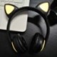 Vezeték nélküli Bluetooth Headset - Stílusos - Összehajtható fejhallgató LED-es világitó cica fülekkel