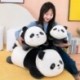 Magasság: 45 cm - 45/60/80 cm Rajzfilm Panda plüss párna párna fekvő óriáspanda medve plüss babák kitömött állatos