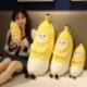 Szín: 30 cm - 1db 30-85cm Vicces banán plüssjátékok Kawaii Fruit Banana Baby ruhával párnával töltött puha babák
