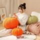 Szín: zöld - 18-45 cm Cartoon Plant Pumpkin plüss párna Ins Forró sütőtök babák töltött puha halloween dekoráció