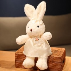 Szín: 40 cm-es fehér nyúl - 30-40 cm-es Kawaii 3 stílusú plüss nyúlbabák, szépen öltözött szalagos nyúl Peluche