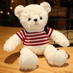 Szín: 12 - 1db 35cm-es Kawaii Hug Pulóver Teddy Bear Plüss babák Lovely Bear ruhákkal Szívpárna Szép esküvői Valentin