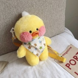 Szín: sárga - 28 cm-es rajzfilm Aranyos LaLafanfan Cafe Duck plüss hátizsák Kawaii játékok töltött Crossbody táska