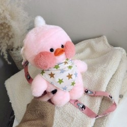 Szín: rózsaszín - 28 cm-es rajzfilm aranyos LaLafanfan Cafe Duck plüss hátizsák Kawaii játékok töltött Crossbody