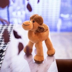 Szín: Gesztenyebarna - 1 db 25 cm-es Lovely Camel plüssjátékok kitömött állati láma párna lányoknak Puha baba otthoni