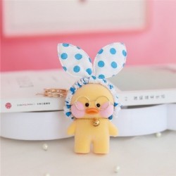 Szín: narancs - Lovely Lalafanfan Duck medál játékok mini méretű aranyos sárga kávézó kacsa kulcstartó babák Kawaii