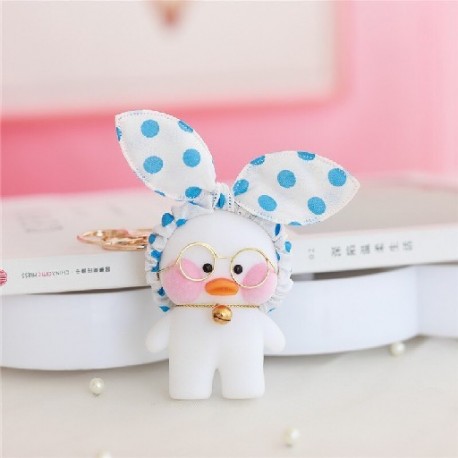 Szín: világos sárga - Lovely Lalafanfan Duck medál játékok mini méretű aranyos sárga kávézó kacsa kulcstartó babák