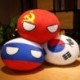 Piros szín - 10 cm Kawaii Poland Ball medál plüssjáték KÍNA USA FRANCIAORSZÁG Countries Golyóbabák Töltött Anime Puha