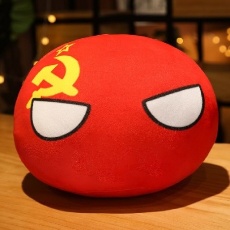 Szín: Szürke - 10 cm Kawaii Poland Ball medál plüss játék KÍNA USA FRANCIAORSZÁG Countries Golyóbabák Töltött anime