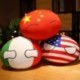 Szín: lila - 10 cm Kawaii Poland Ball medál plüssjáték KÍNA USA FRANCIAORSZÁG Countries Golyóbabák Töltött Anime Puha