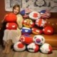 Szín: lila - 10 cm Kawaii Poland Ball medál plüssjáték KÍNA USA FRANCIAORSZÁG Countries Golyóbabák Töltött Anime Puha