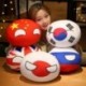 Szín: lila - 10 cm Kawaii Poland Ball medál plüssjáték KÍNA USA FRANCIAORSZÁG Countries Golyóbabák Töltött Anime Puha
