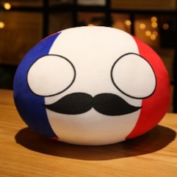 Szín: Gesztenyebarna - 10 cm Kawaii Poland Ball medál plüssjáték KÍNA USA FRANCIAORSZÁG Countries Golyóbabák Töltött