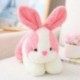 Szín: rózsaszín - 22 cm-es Kawaii 4 szín szimuláció nyúl plüss baba kitömött aranyos igazi állat nyuszi