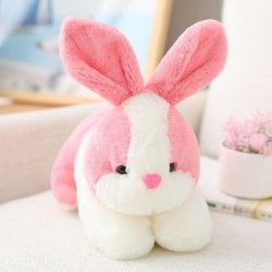 Szín: rózsaszín - 22 cm-es Kawaii 4 szín szimuláció nyúl plüss baba kitömött aranyos igazi állat nyuszi