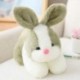 Szín: Gesztenyebarna - 22 cm-es Kawaii 4 szín szimuláció nyúl plüss baba kitömött aranyos igazi állat nyuszi