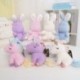 Szín: lila medve - 12-15 cm Aranyos Nyulak Bear Unicorn Plüss függő babák Kawaii Unicorn gyémánt kulcstartó játékokkal