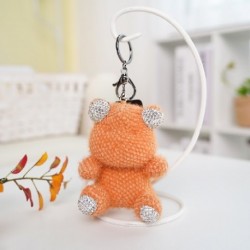 Szín: narancssárga medve - 12-15 cm Aranyos Nyulak Bear Unikornis Plüss függő babák Kawaii Unicorn gyémánt kulcstartó