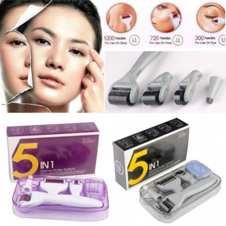 5 az 1-ben Titánium Derma Roller tű terápia Bőrápoló akne pattanás ellen