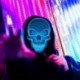 Szín: rózsaszín - Halloween Demon Punk Koponya Izzó maszk Neon LED Fények Halloween Party Cosplay Jelmez Maszk