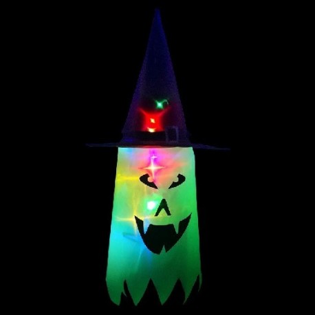 Szín: zöld világító - LED villogó fény Szellem Izzó boszorkánysapka Halloween party dekorációs fesztivál