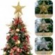 Szín: csillogó csillag - Arany csillogó karácsonyfa teteje Iron Star Tree topper karácsonyi díszek otthonra Navidad