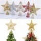 Szín: csillogó csillag - Arany csillogó karácsonyfa teteje Iron Star Tree topper karácsonyi díszek otthonra Navidad