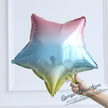 Szín: gradiens szivárvány - 10 db 18 hüvelykes színátmenet/macaron/tiszta színű csillaglufi esküvői születésnapi