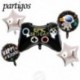 Szín: 1 stílus1 6db - 1 készlet Gamepad fóliás lufik Videojáték parti kellékek Fólia hélium globálisok 40 hüvelykes