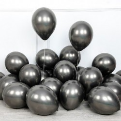 Fekete szín - 1 szett 50db 5/10 hüvelykes új króm fémes latex léggömbök fém gömbök felfújható hélium léggömb