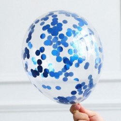 Szín: óceánkék - 10db 12 hüvelykes fényes konfetti lufi átlátszó papírfólia konfetti gömb 1cm csillogó flitter