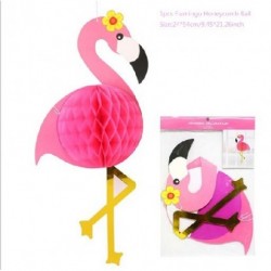 Szín: rózsaszín Flamingoflower - 1db Flamingo méhsejt golyós papír pomponok viráglámpás labda trópusi Hawaiia Luau