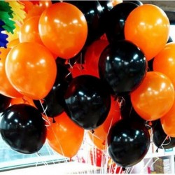 Szín: vegyes - 30 db 10 hüvelykes Halloween léggömb szett narancssárga és fekete dekoratív ballon Halloween otthoni