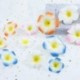 Szín: kék - 10 db hab Hawaii trópusi mesterséges frangipani Flower Beach Plumeria virágok Nyári Születésnapi Esküvői