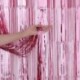Szín: matt arany - 1*2M Rose Gold Fólia talmi rojtos függöny ajtó eső otthon szoba esküvői parti deco színpad háttér