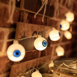 Szín: szemgolyó 1 - 1,5 m 10 LED-es halloween-füzér fények Pókkoponya sütőtök lámpa dísz Halloween díszek otthonra