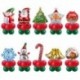 Szín: Mikulás 2 - 5db/szett Mikulás lufi állvány Karácsonyi hóember lufi beltéri Navidad Xmas Party dekorok piros zöld