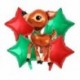 Szín: Mikulás 2 - 5db/szett Mikulás lufi állvány Karácsonyi hóember lufi beltéri Navidad Xmas Party dekorok piros zöld
